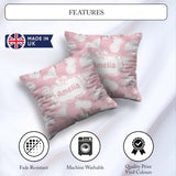 Custom Name Tropical Beach Soft Palm Pineapple Cocktail Seamless Square Filled Cushion Throw Pillow Sofa Bed Home Decor Zip Washable UK Made