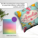 Custom Name Colorful Cocktail Drinks Mint Summer Party Seamless Square Filled Cushion Throw Pillow Sofa Bed Home Decor Zip Washable UK Made
