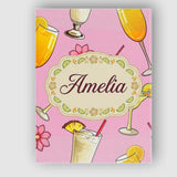 Personalised Name Colorful Cocktail Drinks Custom  Unique Gift Idea Elegant Feature Canvas Wall Art Print Decor Picture Ready to Hang