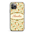 Vintage Botanical Carrot Illustration Garden Custom Name Protective Phone Case Mobile Cover Durable Everyday Smartphone Shock Resistant