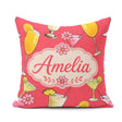 Custom Name Colorful Cocktail Drinks Red Background Summer Party Square Filled Cushion Throw Pillow Sofa Bed Home Decor Zip Washable UK Made