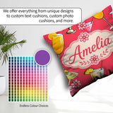 Custom Name Colorful Cocktail Drinks Red Background Summer Party Square Filled Cushion Throw Pillow Sofa Bed Home Decor Zip Washable UK Made