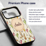 Colorful Cocktail Drinks Yellow Background Summer Custom Name Protective Phone Case Mobile Cover Durable Everyday Smartphone Shock Resistant