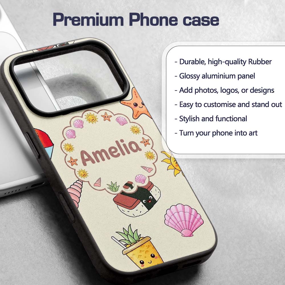 Cute Summer Dog Sunglasses Ice Cream Starfish Custom Name Protective Phone Case Mobile Cover Durable Everyday Smartphone Shock Resistant