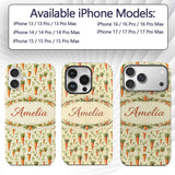 Vintage Botanical Carrot Illustration Garden Custom Name Protective Phone Case Mobile Cover Durable Everyday Smartphone Shock Resistant