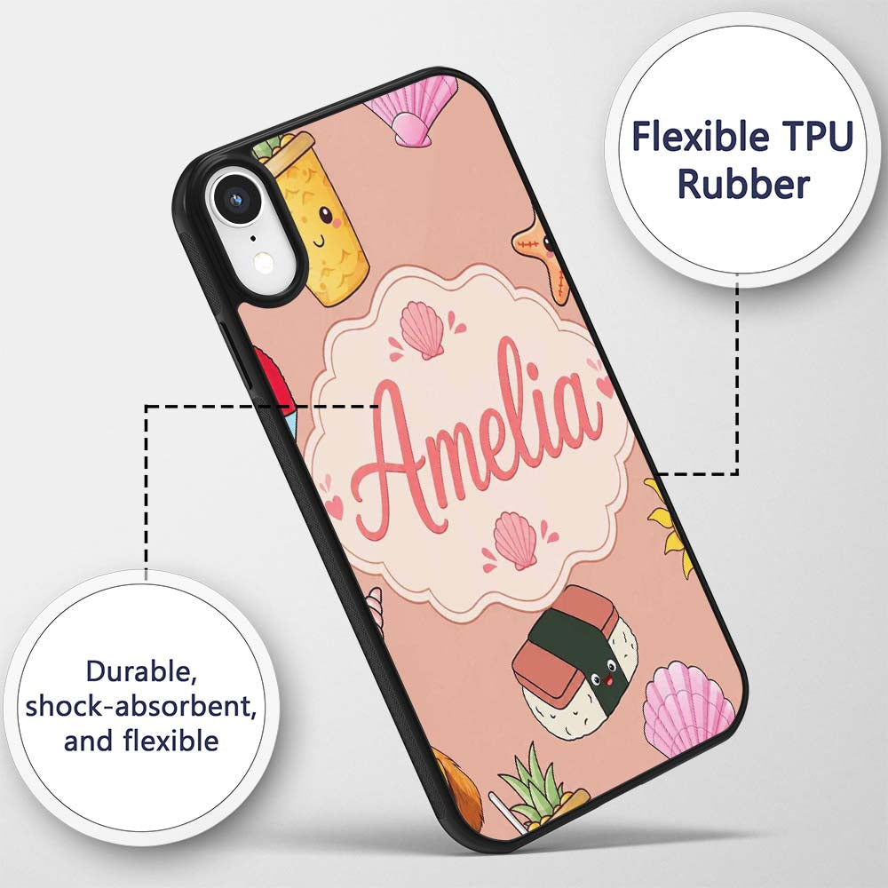 Cute Summer Dog Sunglasses Ice Cream Starfish Custom Name Protective Phone Case Mobile Cover Durable Everyday Smartphone Shock Resistant