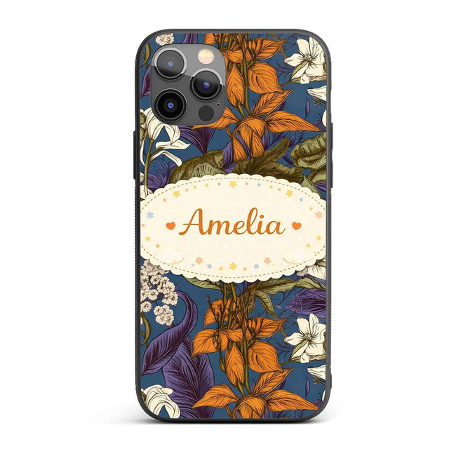 Dark Botanical Floral Vintage Garden Seamless Custom Name Protective Phone Case Mobile Cover Durable Everyday Smartphone Shock Resistant
