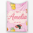Cute Summer Dog Light Pink Background Ice Cream Starfish Seamless  Personalised Custom Name Super Soft Fleece Blanket Bed Sofa Throw