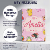 Personalised Name Cute Summer Dog Light Custom  Modern Room Accent Elegant Feature Canvas Wall Art Print Decor Picture Ready to Hang