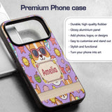 Cute Summer Dog Purple Background Printed Design Custom Name Protective Phone Case Mobile Cover Durable Everyday Smartphone Shock Resistant
