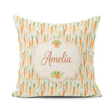 Custom Name Soft Carrot Scatter Fresh Vegetable Seamless Pattern Square Filled Cushion Throw Pillow Sofa Bed Home Decor Zip Washable UK Made