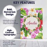 Personalised Name Tropical Hibiscus Flowers Custom  Bespoke Interior Contemporary Canvas Wall Art Print Decor Picture Ready to Hang