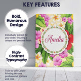 Personalised Name Tropical Hibiscus Flowers Custom  Bespoke Interior Contemporary Canvas Wall Art Print Decor Picture Ready to Hang