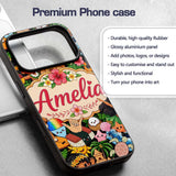 Cute Hawaiian Kids Tiki Beach Summer Cartoon Custom Name Protective Phone Case Mobile Cover Durable Everyday Smartphone Shock Resistant