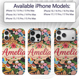 Cute Hawaiian Kids Tiki Beach Summer Cartoon Custom Name Protective Phone Case Mobile Cover Durable Everyday Smartphone Shock Resistant
