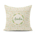 Custom Name Delicate Watercolor Carrot and Herb Seamless Pattern Square Filled Cushion Throw Pillow Sofa Bed Home Decor Zip Washable UK Made