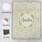 Personalised Name Delicate Watercolor Carrot and Herb Botanical Custom  Statement Canvas Wall Art Print Decor Picture Ready to Hang