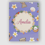 Personalised Name Cute Hula Girl Purple Custom  Modern Room Accent Elegant Feature Canvas Wall Art Print Decor Picture Ready to Hang