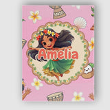 Personalised Name Cute Hula Girl Soft Pink Custom  Unique Gift Idea Elegant Feature Canvas Wall Art Print Decor Picture Ready to Hang