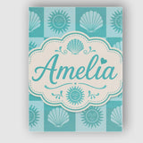Personalised Name Boho Sun And Shells Custom Modern Room Accent Creative Decorator Style Canvas Wall Art Print Decor Picture Ready to Hang