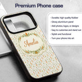 Light Minimal Carrot and Leaf Botanical Seamless Custom Name Protective Phone Case Mobile Cover Durable Everyday Smartphone Shock Resistant