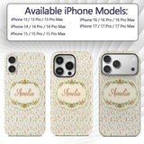 Light Minimal Carrot and Leaf Botanical Seamless Custom Name Protective Phone Case Mobile Cover Durable Everyday Smartphone Shock Resistant