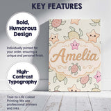 Personalised Name Cute Sea Turtles And Custom  Modern Room Accent Elegant Feature Canvas Wall Art Print Decor Picture Ready to Hang
