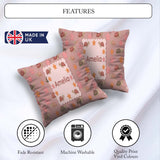 Custom Name Sea Turtles And Starfish Peach Seamless Pattern Name Square Filled Cushion Throw Pillow Sofa Bed Home Decor Zip Washable UK Made