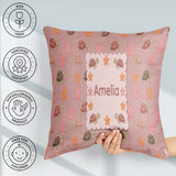 Custom Name Sea Turtles And Starfish Peach Seamless Pattern Name Square Filled Cushion Throw Pillow Sofa Bed Home Decor Zip Washable UK Made