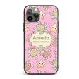 Cute Sea Turtles And Starfish Kawaii Soft Pink Custom Name Protective Phone Case Mobile Cover Durable Everyday Smartphone Shock Resistant