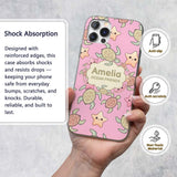 Cute Sea Turtles And Starfish Kawaii Soft Pink Custom Name Protective Phone Case Mobile Cover Durable Everyday Smartphone Shock Resistant