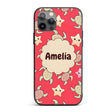 Cute Sea Turtles And Starfish Kawaii Red Ocean Custom Name Protective Phone Case Mobile Cover Durable Everyday Smartphone Shock Resistant