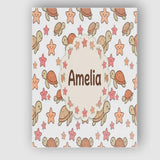 Personalised Name Cute Sea Turtles And Custom  Modern Room Accent Elegant Feature Canvas Wall Art Print Decor Picture Ready to Hang