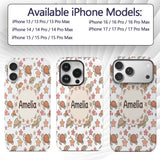 Cute Sea Turtles And Starfish Kawaii Grey Ocean Custom Name Protective Phone Case Mobile Cover Durable Everyday Smartphone Shock Resistant
