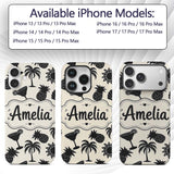 Tropical Beach Pineapple Cocktail Shell Palm Custom Name Protective Phone Case Mobile Cover Durable Everyday Smartphone Shock Resistant