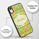 Watercolor Carrot Brushstroke Texture Seamless Custom Name Protective Phone Case Mobile Cover Durable Everyday Smartphone Shock Resistant