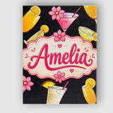 Personalised Name Colorful Cocktail Drinks Custom  Unique Gift Idea Elegant Feature Canvas Wall Art Print Decor Picture Ready to Hang