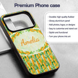 Watercolor Carrot Brushstroke Texture Seamless Custom Name Protective Phone Case Mobile Cover Durable Everyday Smartphone Shock Resistant