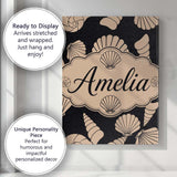 Personalised Name Neutral Seashell Coastal Custom  Unique Gift Idea Elegant Feature Canvas Wall Art Print Decor Picture Ready to Hang