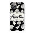Light Neutral Seashell Coastal Minimal Seamless Custom Name Protective Phone Case Mobile Cover Durable Everyday Smartphone Shock Resistant