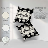Custom Name Light Neutral Seashell Coastal Minimal Seamless Name Square Filled Cushion Throw Pillow Sofa Bed Home Decor Zip Washable UK Made