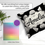 Custom Name Light Neutral Seashell Coastal Minimal Seamless Name Square Filled Cushion Throw Pillow Sofa Bed Home Decor Zip Washable UK Made