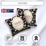 Custom Name Sea Turtles And Starfish Ocean Seamless Pattern Name Square Filled Cushion Throw Pillow Sofa Bed Home Decor Zip Washable UK Made