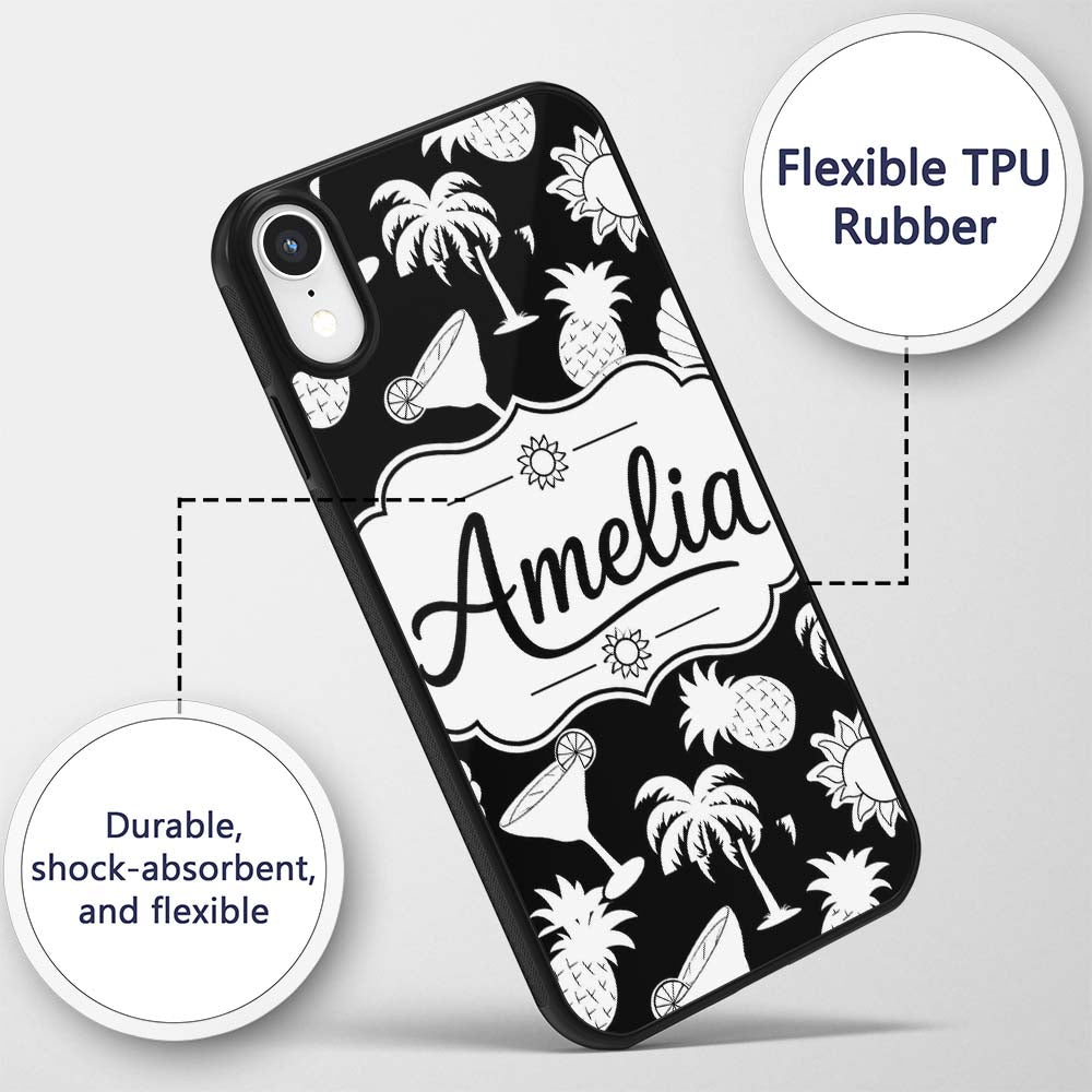 Soft Grey Minimal Plain Background Subtle Texture Custom Name Protective Phone Case Mobile Cover Durable Everyday Smartphone Shock Resistant