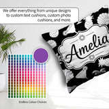 Custom Name Soft Grey Minimal Background Subtle Texture Seamless Square Filled Cushion Throw Pillow Sofa Bed Home Decor Zip Washable UK Made