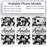 Soft Grey Minimal Plain Background Subtle Texture Custom Name Protective Phone Case Mobile Cover Durable Everyday Smartphone Shock Resistant
