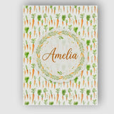 Personalised Name Clean White Background Carrot and Herb Botanical Custom  Unique Canvas Wall Art Print Decor Picture Ready to Hang