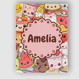 Personalised Name Cute Kawaii Food Characters Custom Unique Gift Idea Modern Room Accent Canvas Wall Art Print Decor Picture Ready to Hang