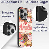 Cute Kawaii Food Characters Sushi Drinks Desserts Custom Name Protective Phone Case Mobile Cover Durable Everyday Smartphone Shock Resistant
