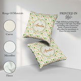 Custom Name Clean White Background Carrot and Botanical Seamless Square Filled Cushion Throw Pillow Sofa Bed Home Decor Zip Washable UK Made